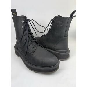 Sorel Hi-Line Combat Boots Black Leather Lug Sole Gorpcore Utility Women 7